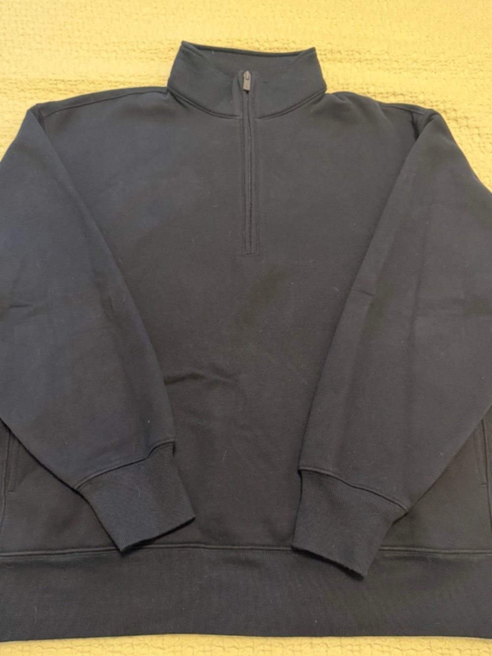 Aritzia Sweatfleece Boyfriend 1/4 Zip Sweatshirt – Navy – Size Small